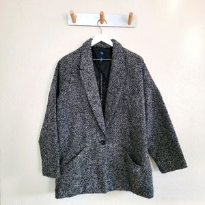 Gap | Marled Gray Black Boucle Wool Blend Coat XL